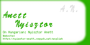 anett nyisztor business card